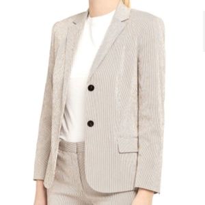 THEORY stretchy Seersucker blazer